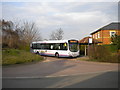 Bus in turning circle, Strensall in YO32 5WA