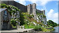 Part of the exterior walls of Pembroke Castle in SA71 4BS
