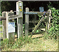 Footpath gate into a pasture in IP31 1DH