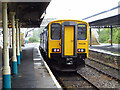 A train for Pembroke Dock standing at Tenby station in SA70 8DL