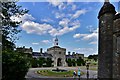 Parham House; The clock tower from the entrance to the garden in RH20 4HP