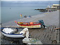 Boats on the beach at Sheringham in NR26 8DG