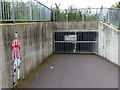 Locked underpass leading to the Britannia Stadium in ST4 4LN