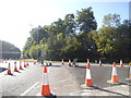 Cones on the roundabout, Bracknell in RG12 0GL