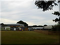 Playing field and school buildings at Manorfield Primary School Horley in RH6 8EX
