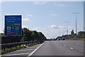 M1 approaching Leicester Forest East Services in LE3 3QL