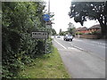 Frimley sign on Chobham Road in GU16 7NJ