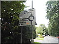 Roundabout sign on Chobham Road, Frimley in GU16 7NJ