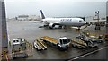 United Airways plane at Terminal 2, Heathrow in TW6 1NQ