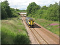 Train approaching West Calder in EH55 8BQ