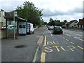 Bus stop and shelter on Edinburgh Road (A89) in EH48 1EQ