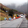 East side of A4107 roadworks, Abergwynfi in SA13 3TU
