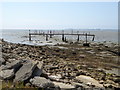 Derelict structure off the west beach of Thorney Island in PO10 8DY