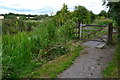 Gate on the Kennet and Avon canal towpath near Hungerford in RG17 0SN