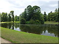 The lake and island at Althorp House in Althorp