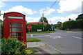 Telephone box and junction with the A32, Lower Farringdon in Lower Farringdon