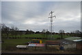 Farm buildings and pylon in YO8 9HY
