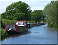 Narrowboats moored along the Trent & Mersey Canal in Shardlow