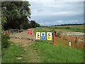 Footpath diversion signs by the River Thurne in NR29 4RD