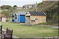 Beach huts at Freshwater in PO39 0JJ