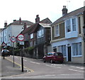 Width restriction along The Mall, Brading in PO36 0HX