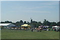 View of the water tower and wind turbine at Dagenham Ford from Old Dagenham Park in RM10 9NR