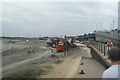 View of boats moored up at Leigh-on-Sea from the coastal path in Leigh-on-Sea