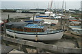 View of fishing boats moored up next to the High Street by the cockle sheds #2 in West Leigh Ward