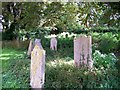 Neglected area of the churchyard at Bourne, Lincolnshire in PE10 0ZS