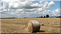 Straw bales in harvested field, Oby in Ashby with Oby