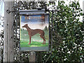 The sign of The Greyhound public house in IP29 5QT