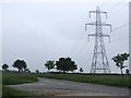 Pylon at Junction, Bradenham Lane. in NR19 2LT