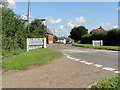 Entering Long Melford with the old maltings on the left in CO10 7HS
