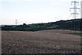 North Devon : Grassy Field & Pylons in EX36 4LU