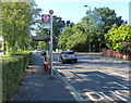 Bus stop along the A312 Uxbridge Road, Hampton Hill in TW12 1AN