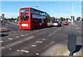 Bus on the A30 Great South-West Road in TW14 0ND