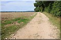 Track and footpath beside Dunsden Coppice in GL56 9NP