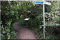 Path junction on the coastal path in PO35 5PG
