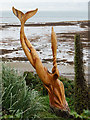 Dolphin sculpture at Bembridge in PO35 5QP