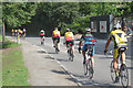 Cyclists on a Sunday morning Ride along Brook Street, Tring in HP23 5LA