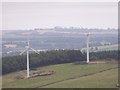 Long range view of Tertowie wind turbines in AB21 0TR
