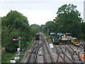 Looking down the line at Medstead & Four Marks station in GU34 5GZ