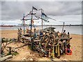The Black Pearl Driftwood Sculpture, New Brighton Beach in CH45 1JT