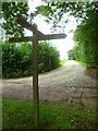 Footpath crosses bridleway east of Hook Farm in RH20 3AX