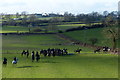 Hunt riders near Saddington in Saddington