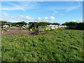 Bridleway gate and paraphernalia for the sheep at Carleton Green in CA19 1XF