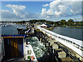 Leaving the ferry terminal at Lymington in SO41 5SD