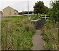 Steps up to Giles Road car park, Upper Coedcae, Blaenavon in NP4 9HY