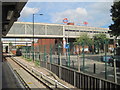 West Ham railway and DLR station, Greater London in E13 0HE