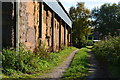 Path beside barn at East Wick Farm in SN8 4PA